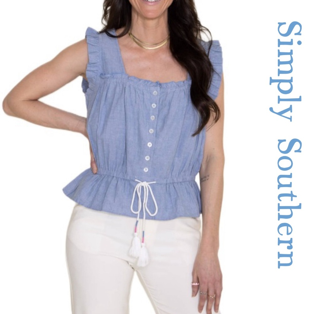 Simply Southern Vibrant Pink and Blue Blouse NWT 26"p2p - Picture 2 of 6